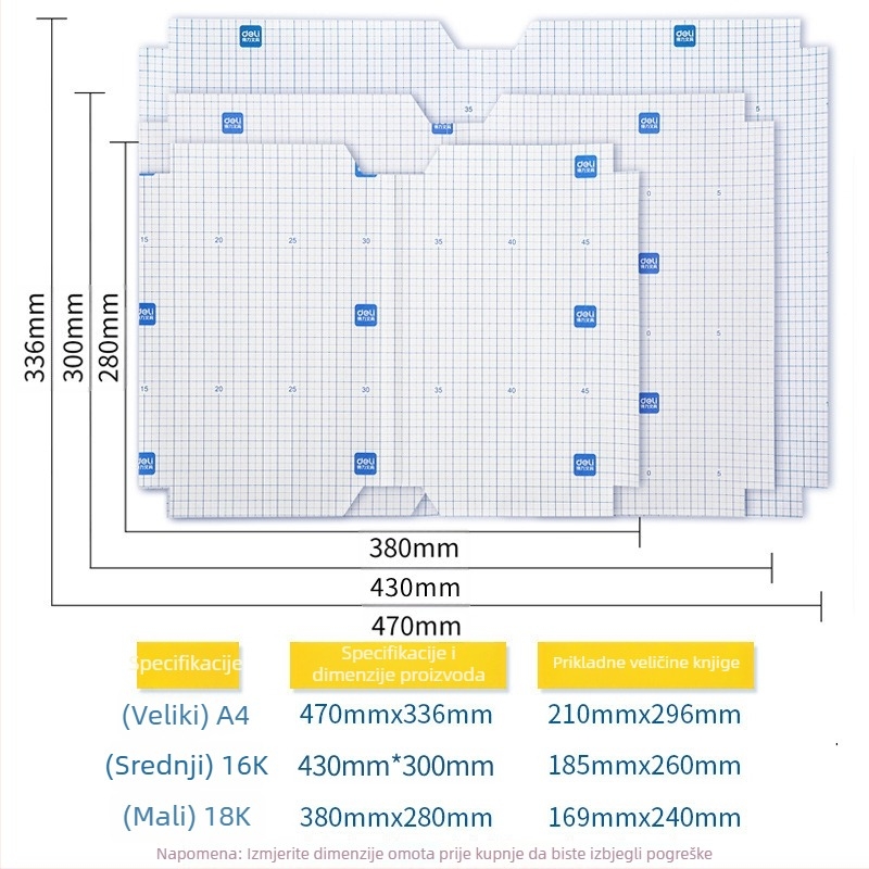 Deli proziran samoljepljivi film za koricu knjige, zaštitni film za knjigu, nije uvezeno, nije dar, bez IP odobrenja