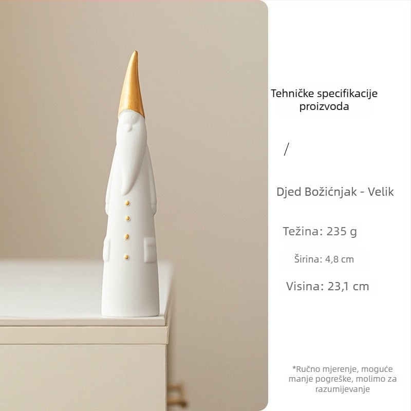 Porcelanska vaza s Djedom Mrazom, nordijski božićni dekor, moderni minimalistički stil, marka A search for ceramics