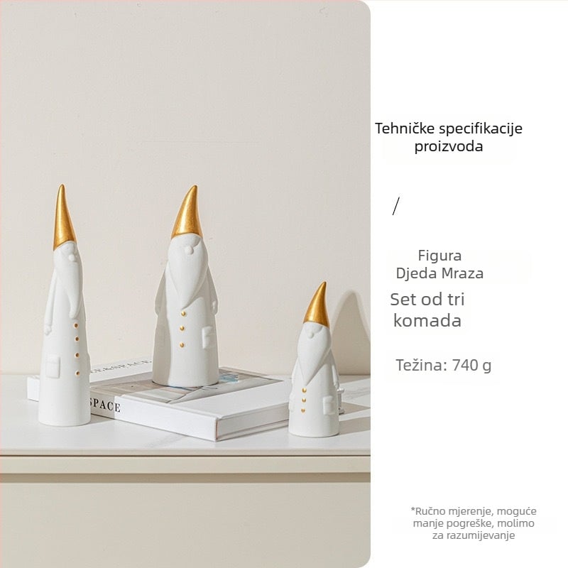 Porcelanska vaza s Djedom Mrazom, nordijski božićni dekor, moderni minimalistički stil, marka A search for ceramics