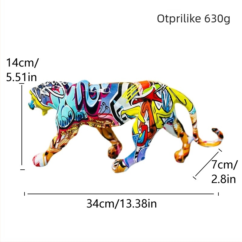 Leopardova figura od smole za kućnu dekoraciju – moderan minimalistički stil; materijal: sintetička smola; pogodna kao poslovni poklon; za partnera, prijatelja, dijete ili kolegu iz razreda.