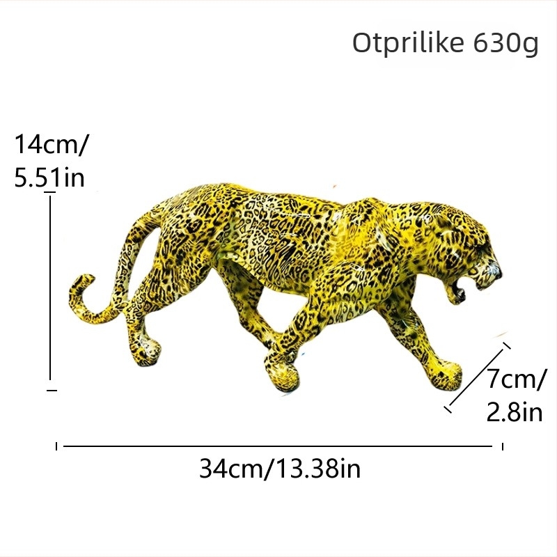 Leopardova figura od smole za kućnu dekoraciju – moderan minimalistički stil; materijal: sintetička smola; pogodna kao poslovni poklon; za partnera, prijatelja, dijete ili kolegu iz razreda.