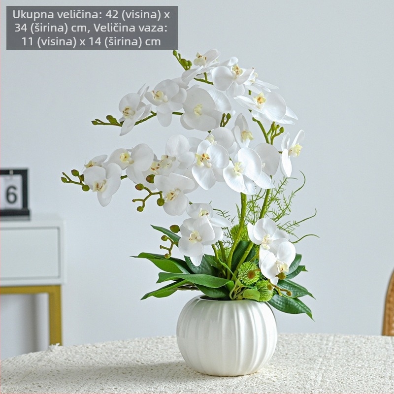 Umjetna Phalaenopsis orhideja za dnevni boravak, svila cvijet, dekorativna cvjetna kompozicija