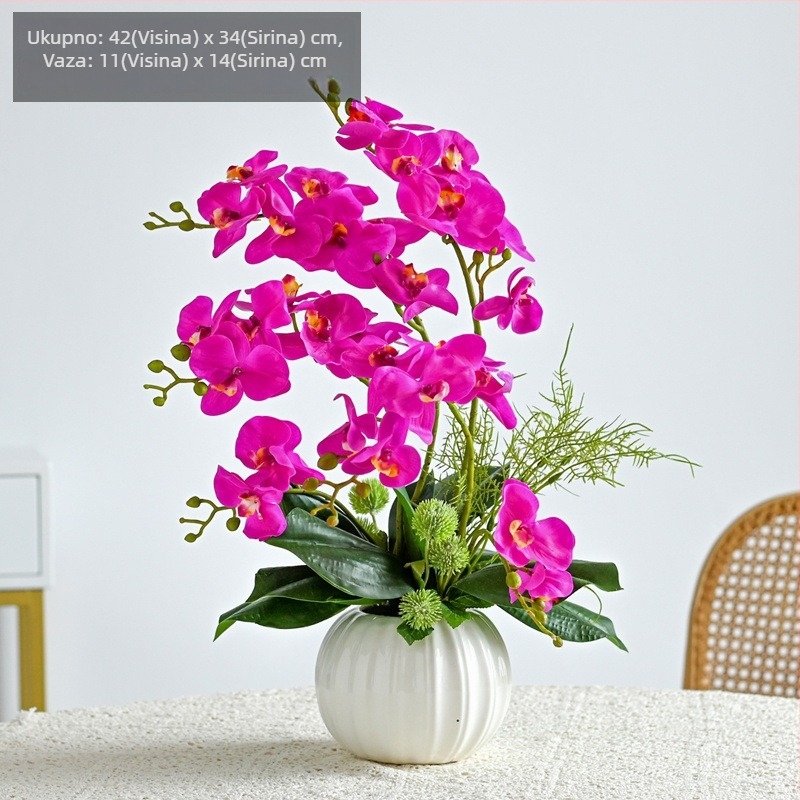 Umjetna Phalaenopsis orhideja za dnevni boravak, svila cvijet, dekorativna cvjetna kompozicija