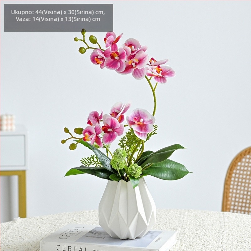 Umjetna Phalaenopsis orhideja za dnevni boravak, svila cvijet, dekorativna cvjetna kompozicija