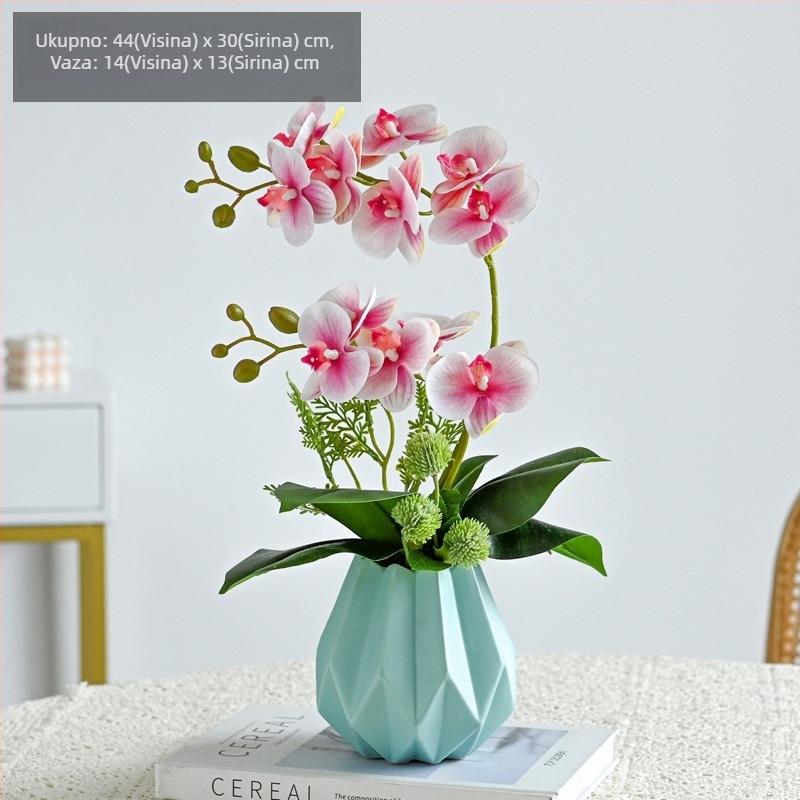 Umjetna Phalaenopsis orhideja za dnevni boravak, svila cvijet, dekorativna cvjetna kompozicija