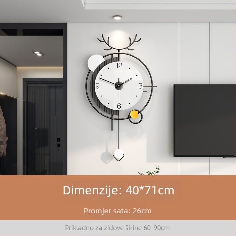 YH203 Okrugli zidni sat – tih rad sekundnog pokreta, baterijsko napajanje, kazaljke + brojevi, lagani luksuzni moderni dekor dnevnoj sobi, spavaćoj sobi, uredu