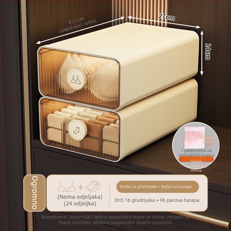 Kutija za pohranu donjeg rublja, ladica-stil, plast od pšeničnih vlakana, 18L, model 50303s, otporna na insekte