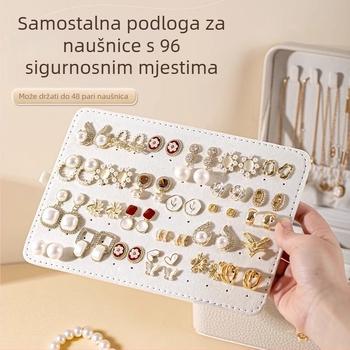 Kutija za nakit s više slojeva i velikim kapacitetom, materijal Lychee peel, unutarnja podstava od baršuna, težina 0,93 kg, stil Leisure