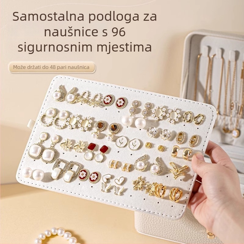 Kutija za nakit s više slojeva i velikim kapacitetom, materijal Lychee peel, unutarnja podstava od baršuna, težina 0,93 kg, stil Leisure