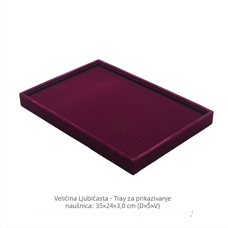 Drveni spremnik za nakit za naušnice, 600 rupa, izložbeni pladanj s poklopcem protiv prašine