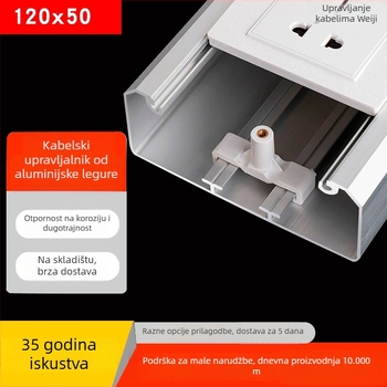 Aluminijski panel kabelski kanal, površinska montaža, 86 utičnica, skrivene žice