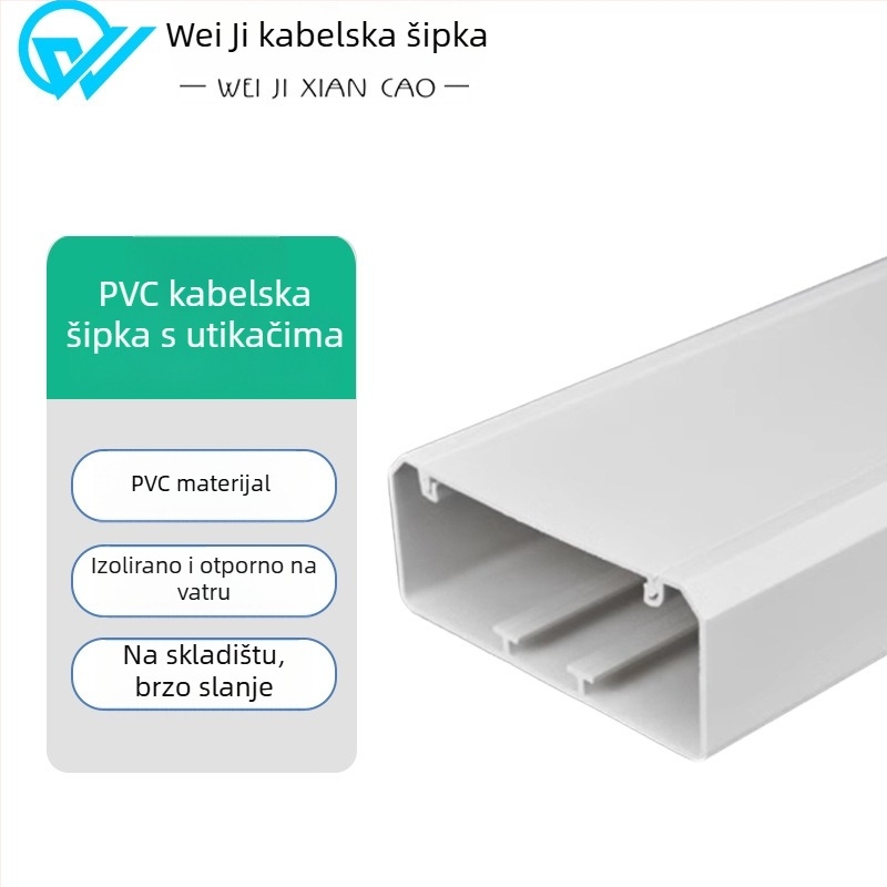 Aluminijski panel kabelski kanal, površinska montaža, 86 utičnica, skrivene žice