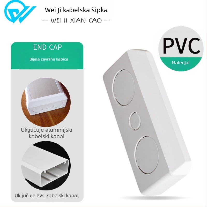 Aluminijski panel kabelski kanal, površinska montaža, 86 utičnica, skrivene žice