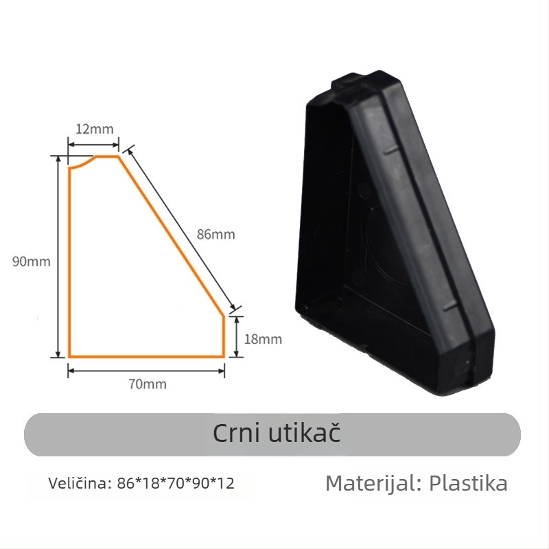 Aluminijski panel kabelski kanal, površinska montaža, 86 utičnica, skrivene žice