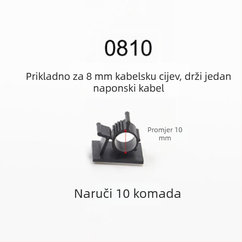 Klipovi za organiziranje kablova s ljepilom, bez bušenja, za stolnu organizaciju kablova