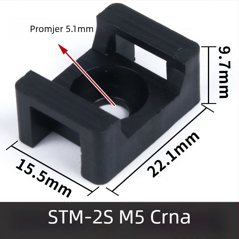 Sedlovni držač za kabelske vezice, CHKL STM-1/2/2S, Plastika