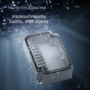 Vanjska vodootporna kutija za spojeve s 6P terminalnim blokom, kabelskim brtvama i ABS plastičnim kućištem