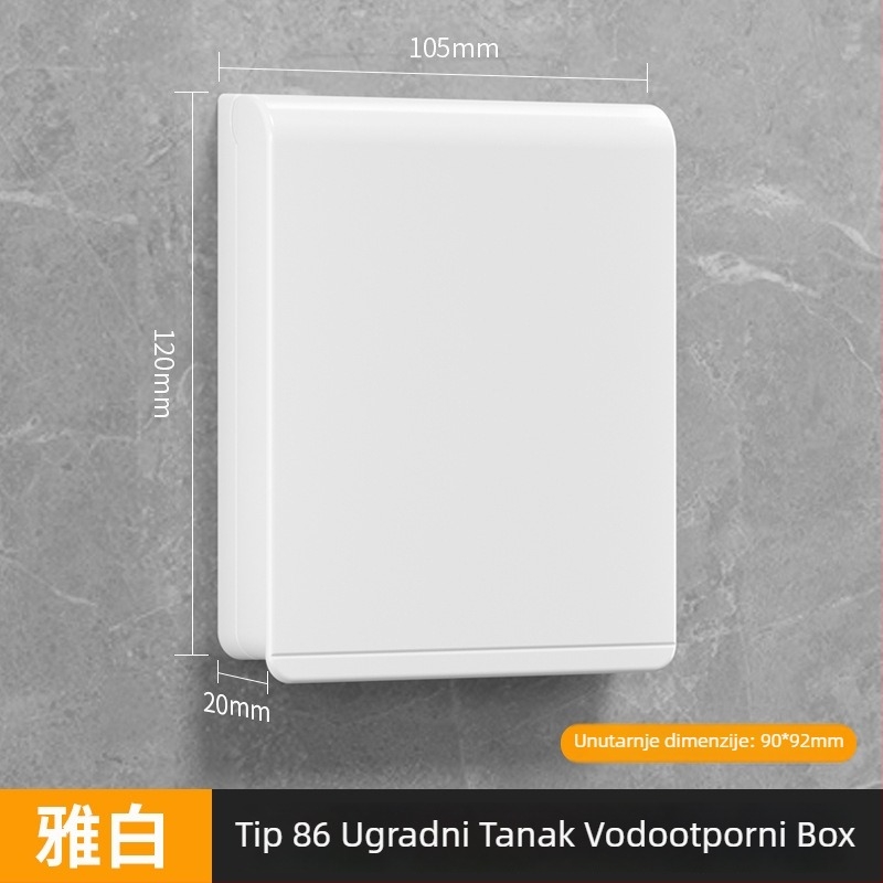 86-typ ultra-tanki kupaonski vodootporni poklop za prekidače i utičnice, ljepilo za montažu, PC kućište (Ouben)
