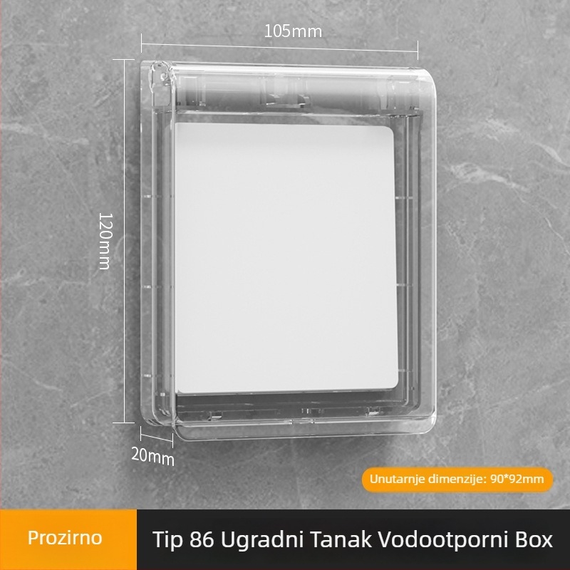 86-typ ultra-tanki kupaonski vodootporni poklop za prekidače i utičnice, ljepilo za montažu, PC kućište (Ouben)