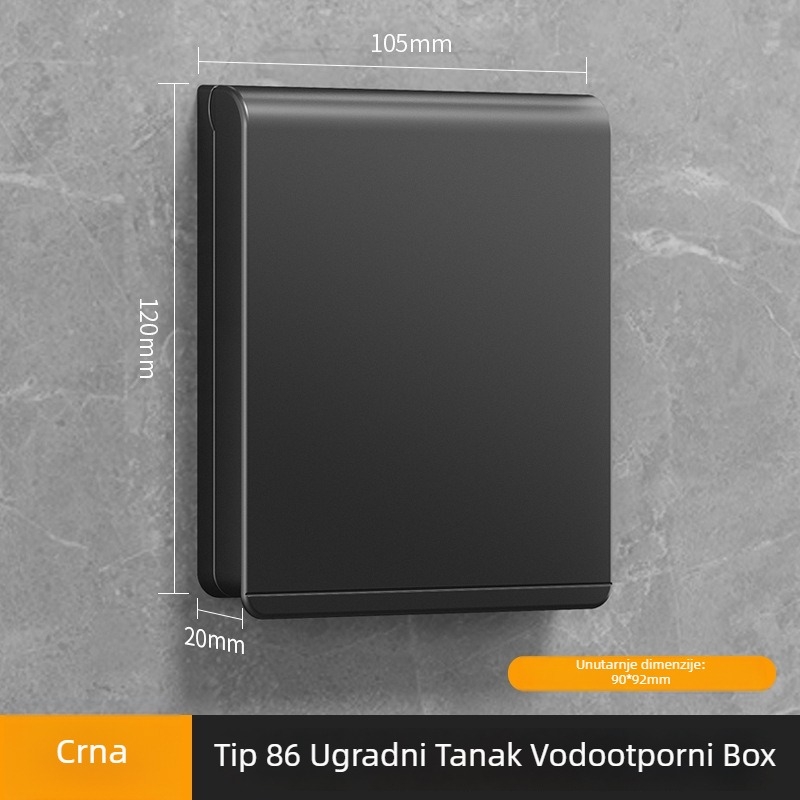 86-typ ultra-tanki kupaonski vodootporni poklop za prekidače i utičnice, ljepilo za montažu, PC kućište (Ouben)