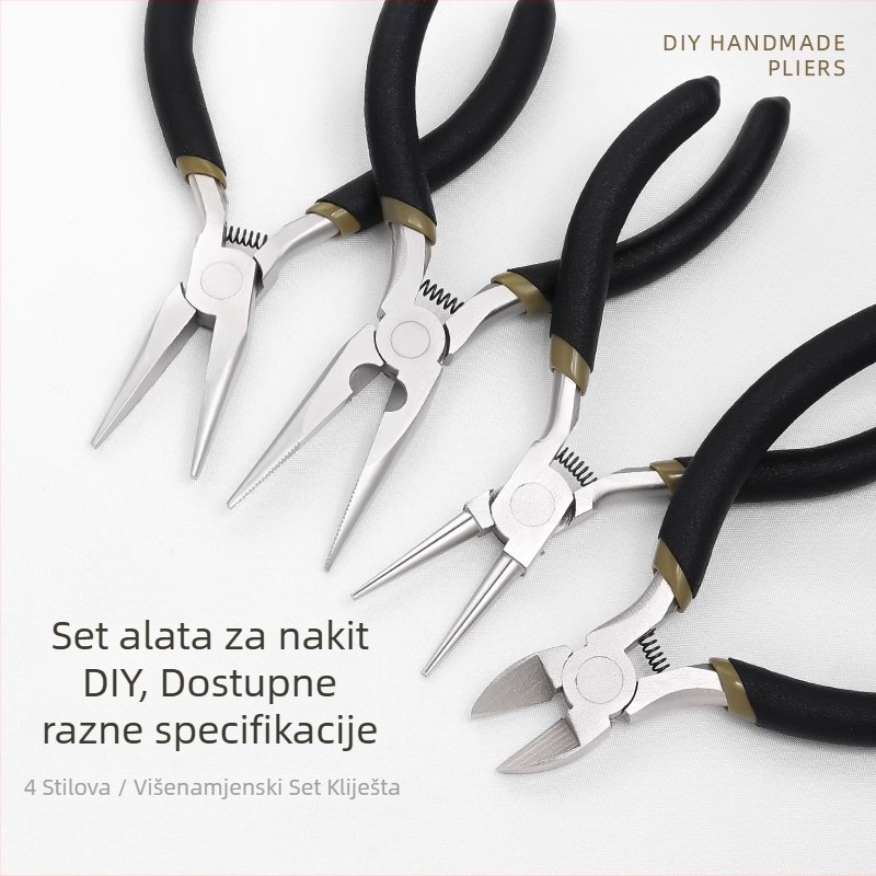 Set alata za nakit – ručno izrađeni DIY alati za navlačenje perli i omatanje žice, kliješta s igličastim vrhom, metal s galvaniziranim premazom