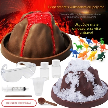 DIY set znanstvenih eksperimenata eruptirajućeg vulkana — plastična igračka za uzrast 7–14 godina, marka Like a Fish, uključuje kostim i kartonsku kutiju