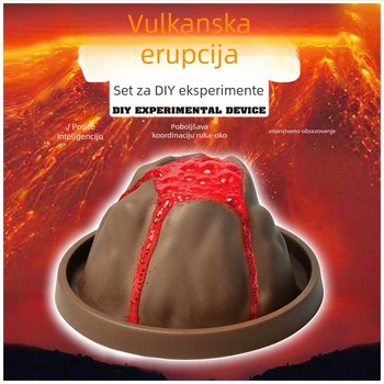 DIY set znanstvenih eksperimenata eruptirajućeg vulkana — plastična igračka za uzrast 7–14 godina, marka Like a Fish, uključuje kostim i kartonsku kutiju