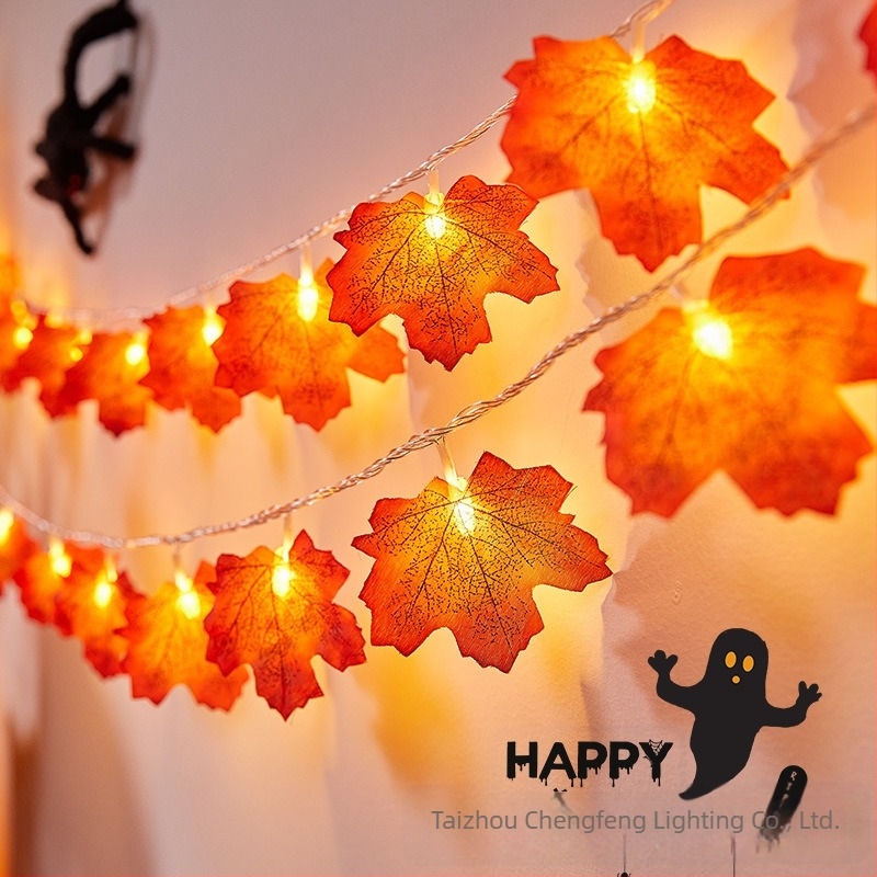 Maple Leaf Pumpkin LED niz svjetla, 40 LED, baterijsko napajanje, regulacija svjetline, IP43