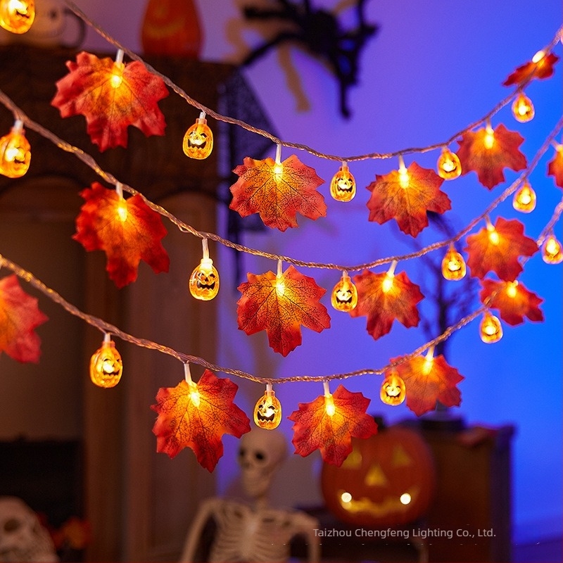 Maple Leaf Pumpkin LED niz svjetla, 40 LED, baterijsko napajanje, regulacija svjetline, IP43