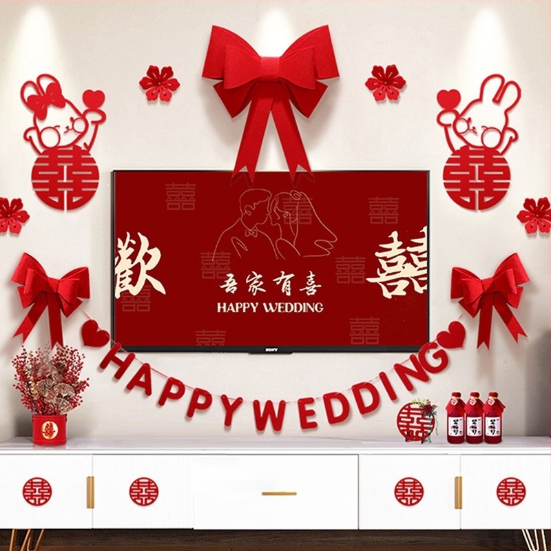 Dekor zidne svadbe od netkanog materijala – Xi znak, za dnevni boravak i spavaću sobu, brend Aili Sha, šifra 0178