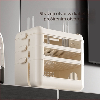 Stalak za stolno skladištenje – plastični, 4 razine, stolna montaža, moderni minimalistički stil, za organiziranje