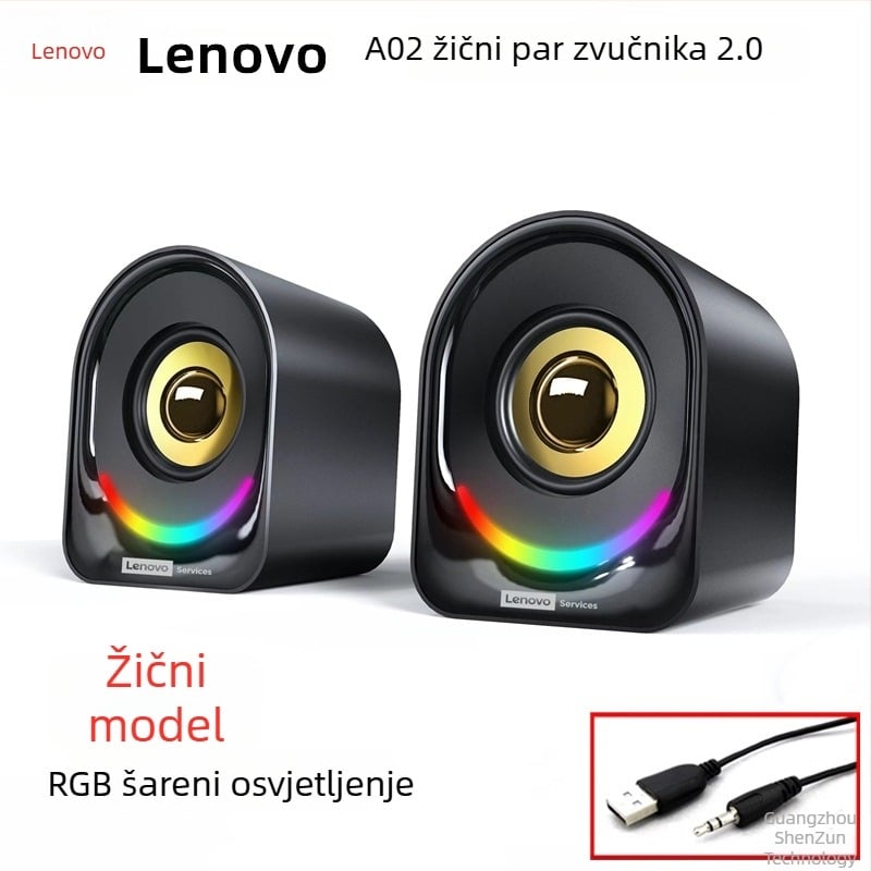 Lenovo B02 USB napajani stereo zvučnik s Bluetooth 4.0, izlaz 3W, 40Hz-20kHz, 2 zvučnika
