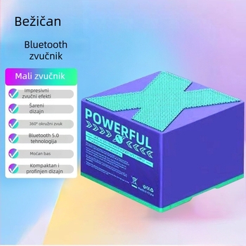 Bluetooth prijenosni zvučnik – Bluetooth 5.0 – Izlazna snaga 5W – Domet do 10 m – Ugrađena baterija 300–500 mAh – SNR ≥ 70 dB
