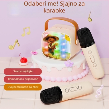 Bluetooth karaoke mikrofon zvučnik s ugrađenom baterijom, izlaz 5W, Bluetooth 5.3, raspon 100 Hz–20 kHz, SNR ≥70 dB
