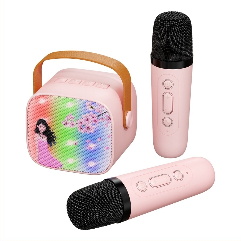 Bluetooth karaoke mikrofon zvučnik s ugrađenom baterijom, izlaz 5W, Bluetooth 5.3, raspon 100 Hz–20 kHz, SNR ≥70 dB