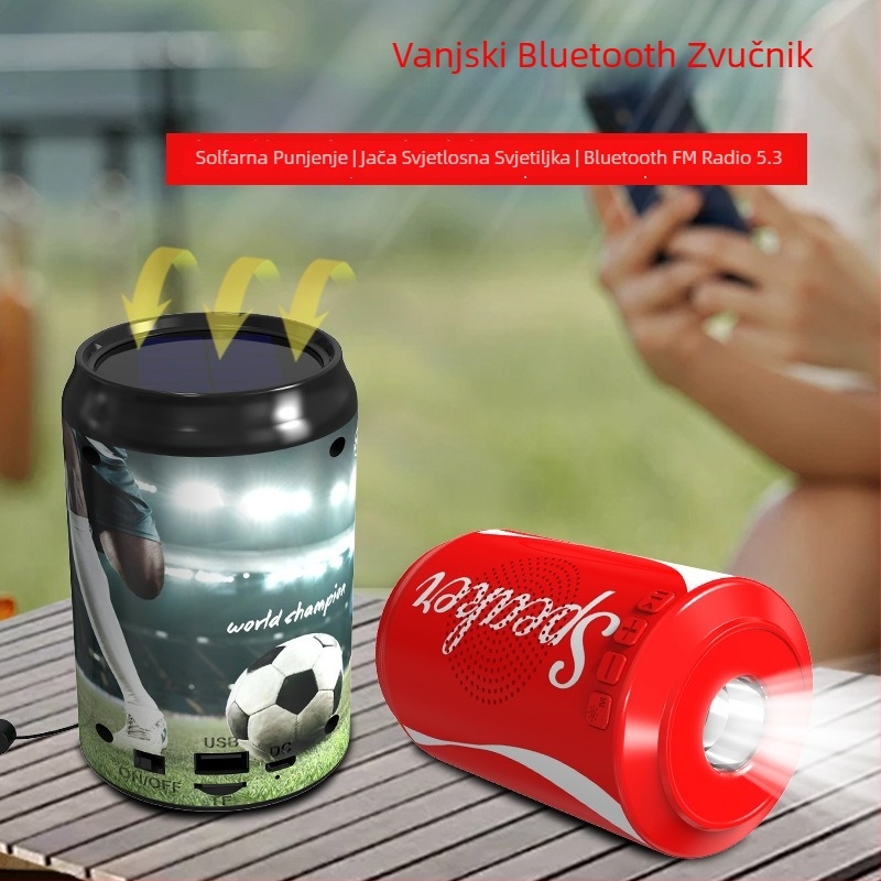 Bluetooth mini zvučnik, 5W izlaz, ugrađena baterija 1200–2000 mAh, Bluetooth 5.3, raspon 100 Hz–20 kHz, SNR ≥95 dB