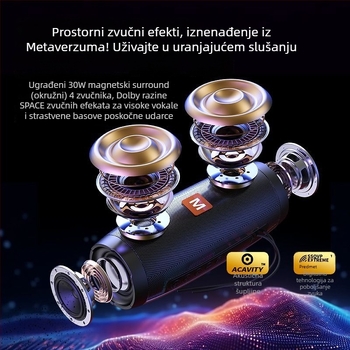 TG157 Bluetooth zvučnik — 2 zvučnika, 8W, Bluetooth 5.0, IPX4 vodootporan, ugrađena baterija 1000–1200mAh