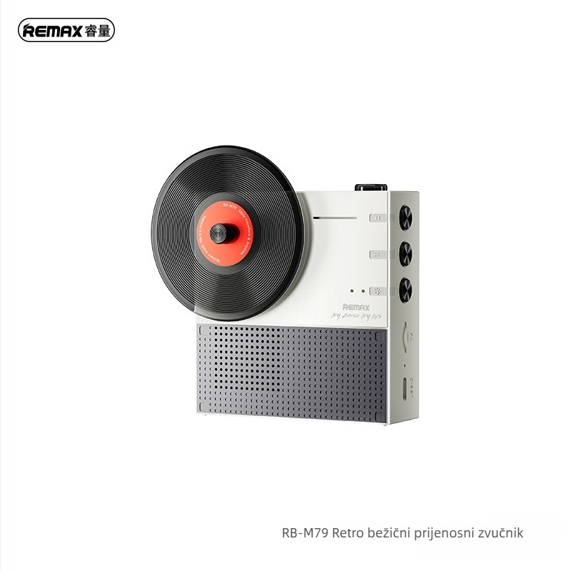 Retro Bluetooth stolni zvučnik s ugrađenom baterijom 1000–1200mAh, izlaz 5W, frekvencijski raspon 30Hz–15kHz, domet 10 m