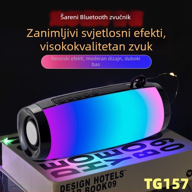 TG157 Bluetooth zvučnik – Bluetooth 5.0, 10W izlaz, ugrađena baterija 1200-2000mAh, USB/TF/AUX reproduciranje, LED lampice