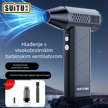 Automobilski ventilator s motorom bez četkica, ručni, visokou brzinskim turbo, 160W, model ST-8113, sve-u-jedno puhvanje i usisavanje prašine