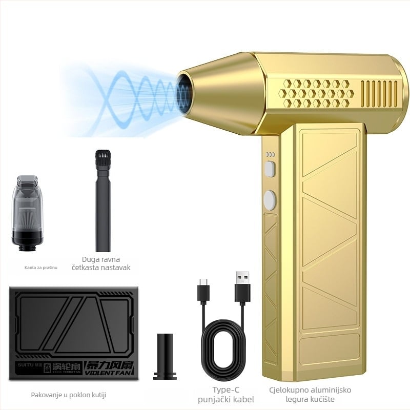 Automobilski ventilator s motorom bez četkica, ručni, visokou brzinskim turbo, 160W, model ST-8113, sve-u-jedno puhvanje i usisavanje prašine