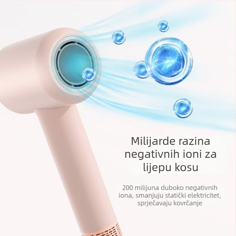 Sušilo za kosu bez lopatica, negativni ioni, 1600W, motor bez četkica, 220V