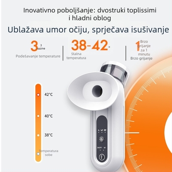 NINE BEAUTY uređaj za njegu očiju – nano sprej za hidrataciju, ručni masažer za oči s toplom kompresijom, IPX5 vodootporno, ugrađena baterija 300–500 mAh, kućna upotreba