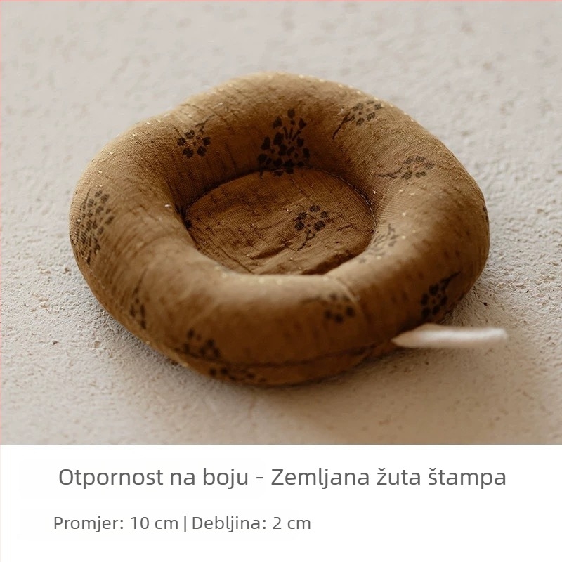 Japanski stil podmetača za čajnik od pamukasto-lanene tkanine, debeli zaštitni sloj protiv opeklina, kružni podmetač za šalice i podmetač za mlijeko, ručna izrada