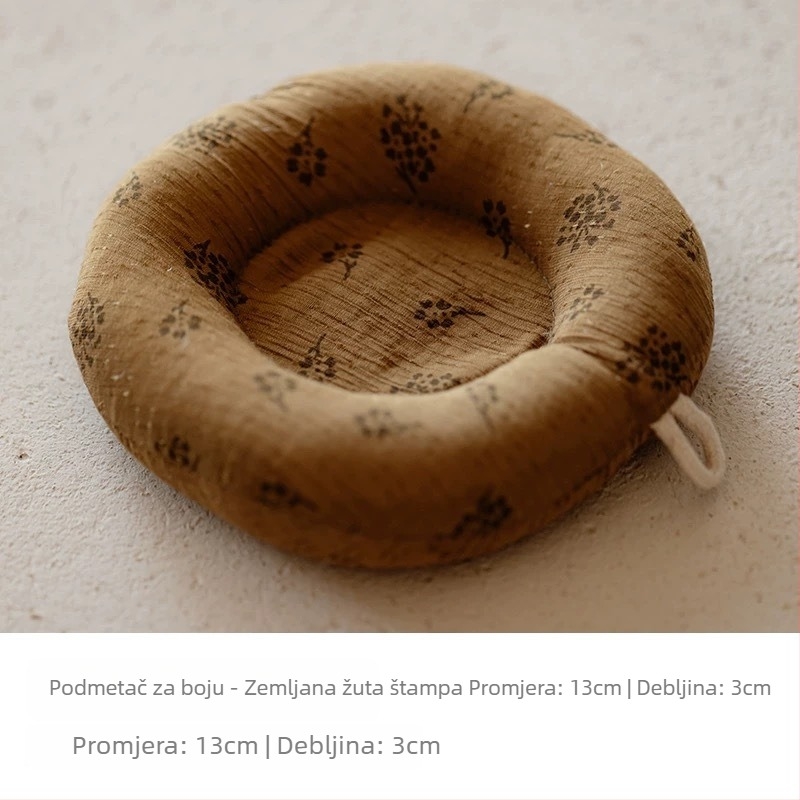 Japanski stil podmetača za čajnik od pamukasto-lanene tkanine, debeli zaštitni sloj protiv opeklina, kružni podmetač za šalice i podmetač za mlijeko, ručna izrada