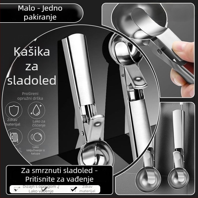 Žlica od nehrđajućeg čelika za sladoled, moderan minimalistički dizajn, za odrasle