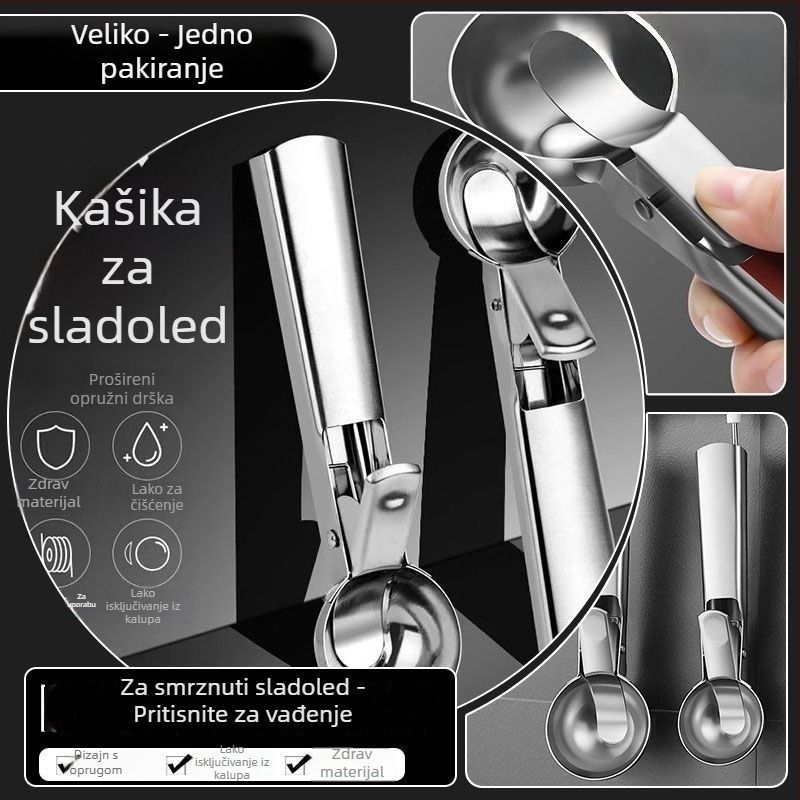 Žlica od nehrđajućeg čelika za sladoled, moderan minimalistički dizajn, za odrasle