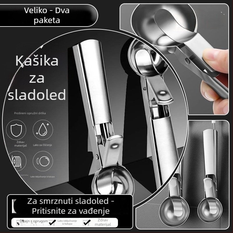 Žlica od nehrđajućeg čelika za sladoled, moderan minimalistički dizajn, za odrasle