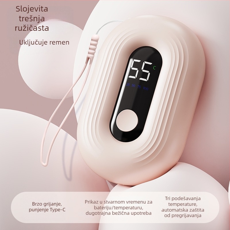 USB punjivi grijac za ruke, model N12, 5V 3W, hlađenje aluminijskom pločom, ugrađena baterija 1000–1200 mAh