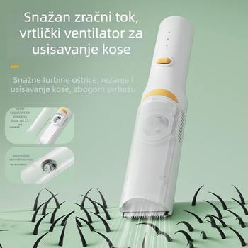 Dječji električni makazice za kosu – ultra lagane, tiho rade, s automatskim usisavanjem dlačica; punjive, 5W, vodootporne; brend Create rhyme